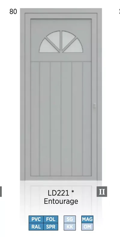 Panneau de porte d’entrée modèle Entourage, disponible en PVC et aluminium — Pulsar Windows