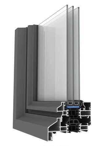 Profilé aluminium MaxLight Steel pour porte d’entrée, en coupe — Pulsar Windows