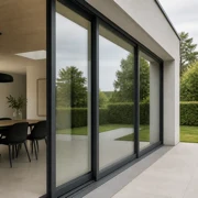 Châssis en aluminium à profilés fins pour de grandes baies vitrées